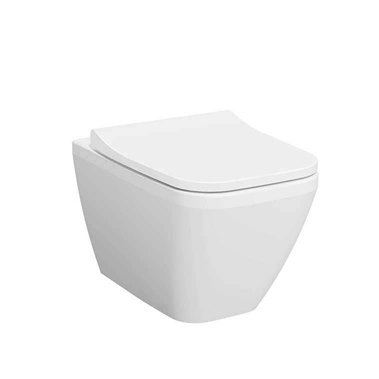Vitra Integra Square Asma Klozet Rim-ex Gizli Montajlı, 55 cm, Mat Beyaz