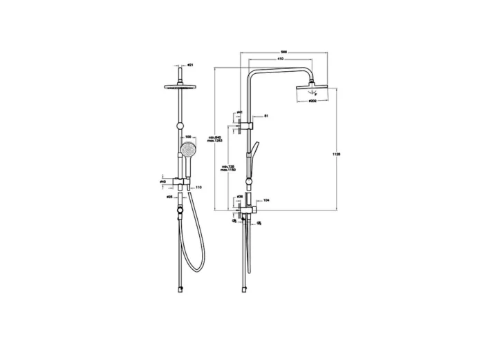Vitra Joy Round 200 Duş Kolonu - A45900 - Duş Paneli ve Kolonu - 1