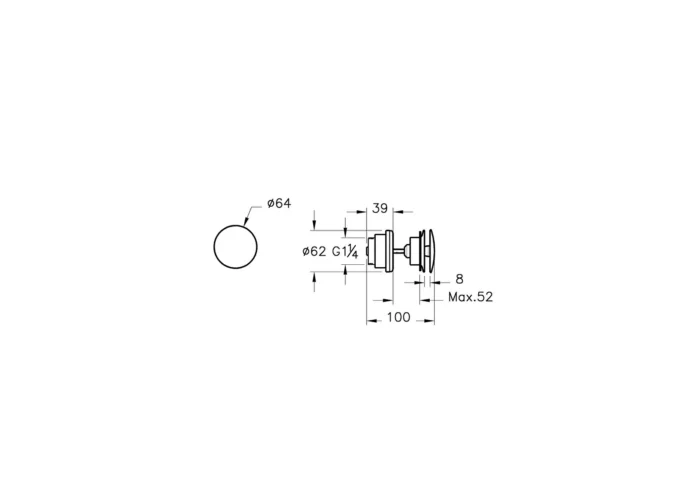 Vitra Lavabo Yuvarlak Süzgeci Universal (basmalı) Parlak Siyah - A4514939 - Lavabo Süzgeci - 1