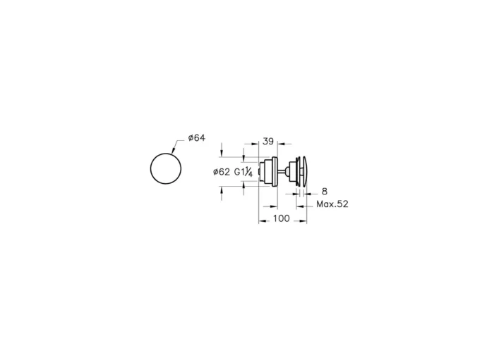 Vitra Lavabo Yuvarlak Süzgeci Universal Sabit, Fırçalı Nikel - A4514834 - Lavabo Süzgeci - 1