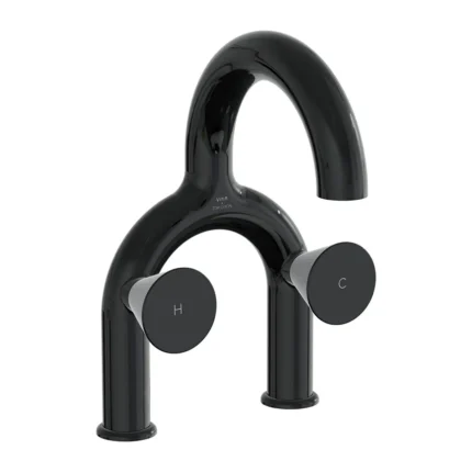 Vitra Liquid Lavabo Bataryası 2 Delikli, Parlak Siyah - A4274739 - Lavabo Bataryası