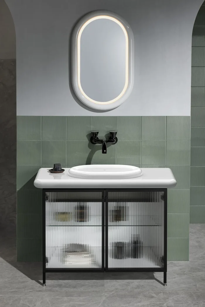 Vitra Liquid Tezgah Üstü Lavabo Oval Kompakt 53x40 cm Beyaz - 7300B403-0016 - Yarım Tezgah Lavabo, Tezgah Üstü Lavabo - 1