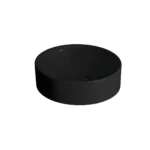 Vitra Metropole Çanak Lavabo Yuvarlak, Kompakt, 40x38 cm Armatür Deliksiz, Su Taşma Deliksiz, Mat Siyah - 7542B083-1398 - Çanak Lavabo