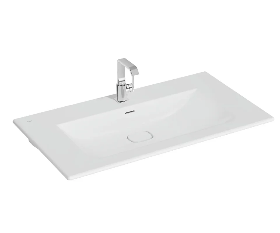 Vitra Metropole Etajerli Lavabo Dikdörtgen 100x53 cm Mat Beyaz - 7539B001-0001 - Etajerli Lavabo