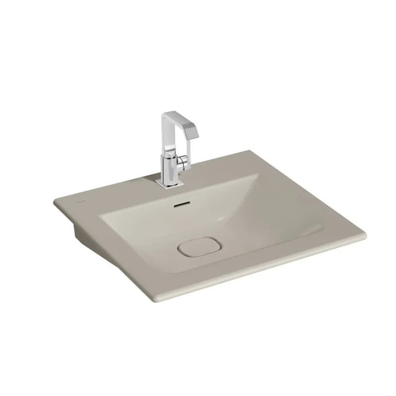 Vitra Metropole Etajerli Lavabo Dikdörtgen 60x53 cm Taupe - 7537B020-0001 - Etajerli Lavabo