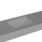 Vitra Metropole Tezgahaltı Lavabo Dikdörtgen, 60x40 cm Armatür Deliksiz, Su Taşma Deliksiz, Mat Taş Gri - 7535B076-1083 - Tezgah Altı Hilton Lavabo