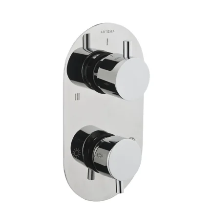 Vitra Minimax S 3 Yollu Ankastre Banyo Bataryası Sıva Üstü Grubu, Krom - A42865 - Ankastre Banyo Bataryası