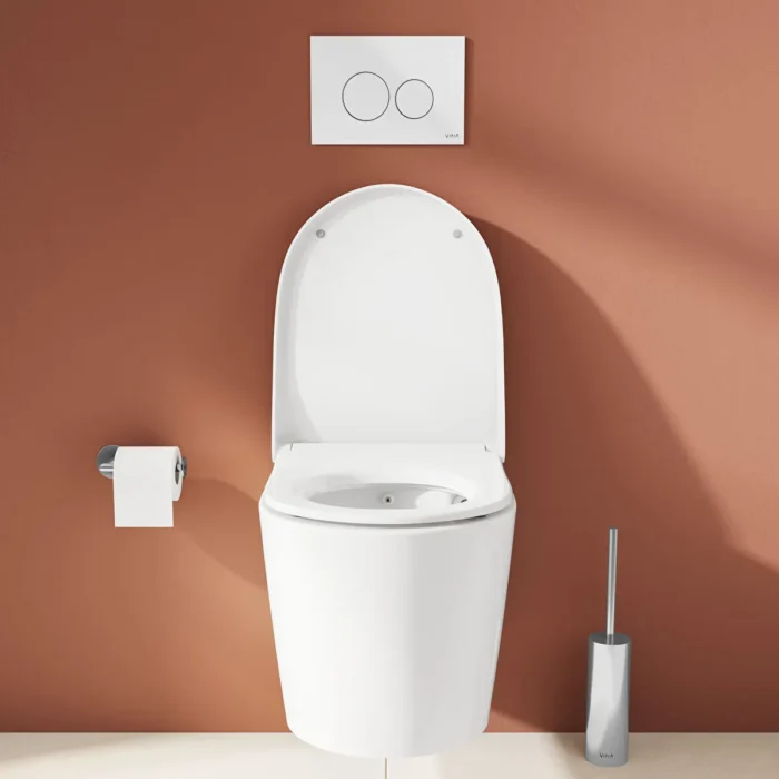 Vitra Nest Klozet Kapağı Slim, Duroplast, Üstten Sıkmalı Yavaş Kapanır, Kolay Sök-Tak, Metal Menteşeli, Beyaz - 230-003R009 - Klozet Kapağı - 2