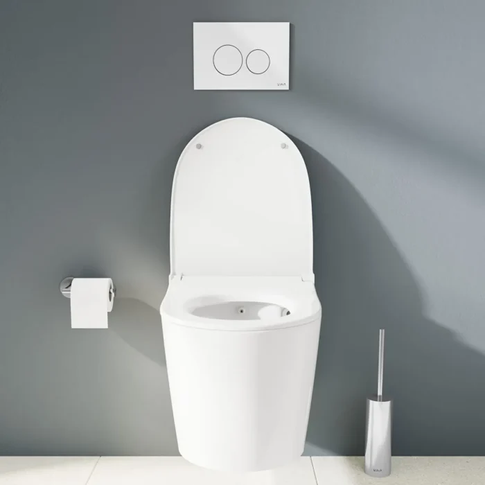Vitra Nest Klozet Kapağı Slim, Duroplast, Üstten Sıkmalı Yavaş Kapanır, Kolay Sök-Tak, Metal Menteşeli, Beyaz - 220-003R009 - Klozet Kapağı - 1