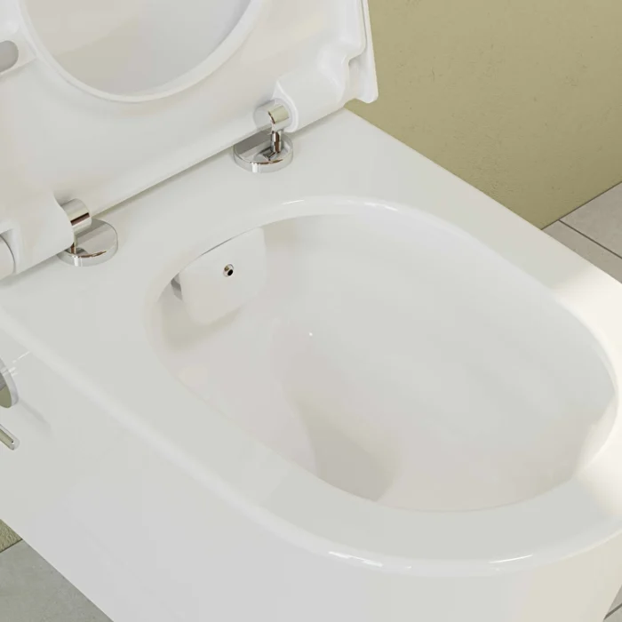 Vitra Nest Rim-Ex Kanalsız Asma Klozet, Vitrafresh Deterjan Hazneli ve Entegre Ara Musluklu - 5176B003-1687 - Entegre Ara Musluklu Klozet, Asma Klozet - 4