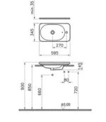 Vitra Nest Trendy Dar Tezgah Üstü Lavabo 60 cm Beyaz