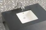 Vitra Nuo Tezgahaltı Lavabo Dikdörtgen, Kompakt, 50x38 cm Armatür Deliksiz, Su Taşma Delikli, Beyaz - 7436B003-1082 - Tezgah Altı Hilton Lavabo - 1