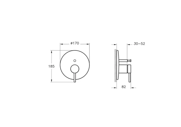 Vitra Origin Ankastre Banyo Bataryası Mat Siyah (V-Box, Sıva Üstü Grubu) - A4282236 - Ankastre Banyo Bataryası - 1