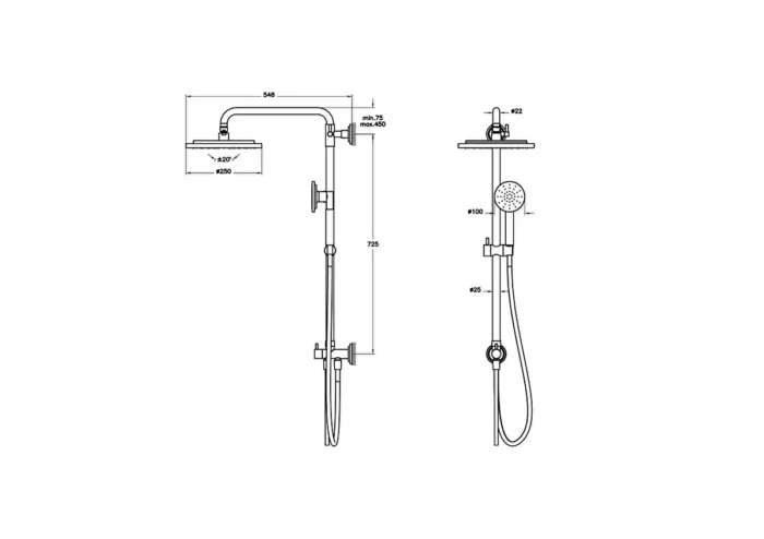 Vitra Origin Classic Duş Kolonu, Krom - A45793 - Duş Paneli ve Kolonu - 1