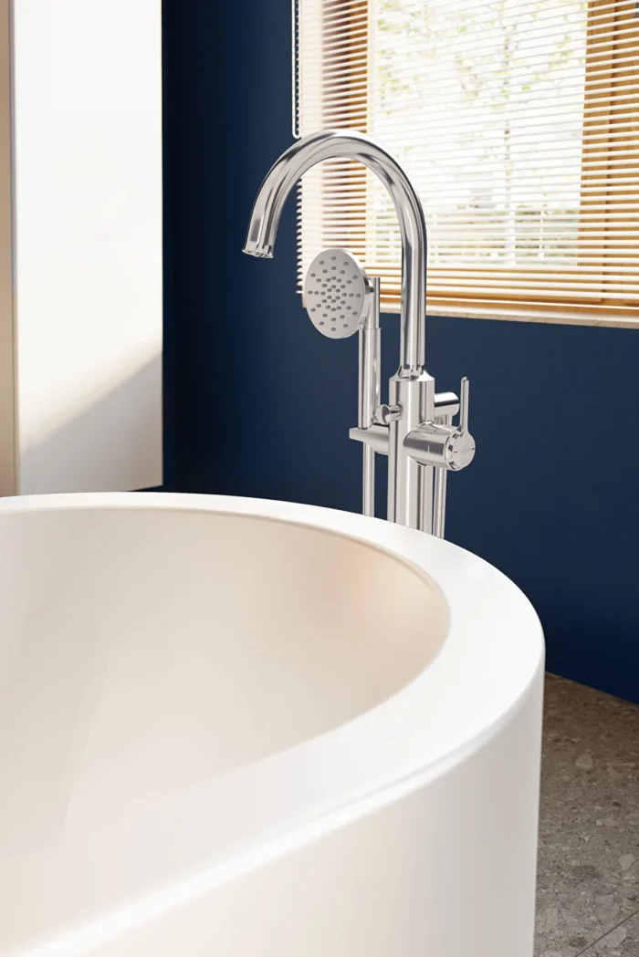 Vitra Origin Classic Küvet Bataryası Yerden, Krom - A42898 - Yerden Küvet Bataryası - 1
