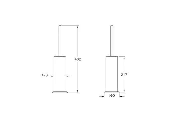 Vitra Origin Classic Tuvalet fırçalığı (yerden) (krom) - A44521 - Klozet Temizleme Fırçası - 1