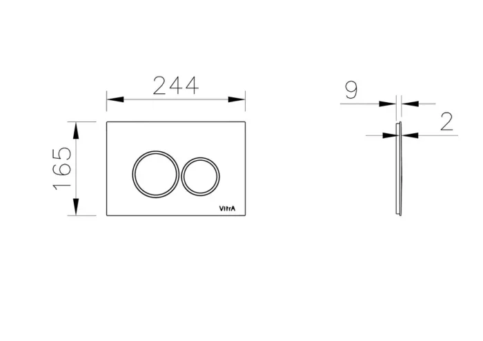 Vitra Origin Kumanda Paneli Fırçalı Nikel - 740-2495 - Kumanda Paneli - 1