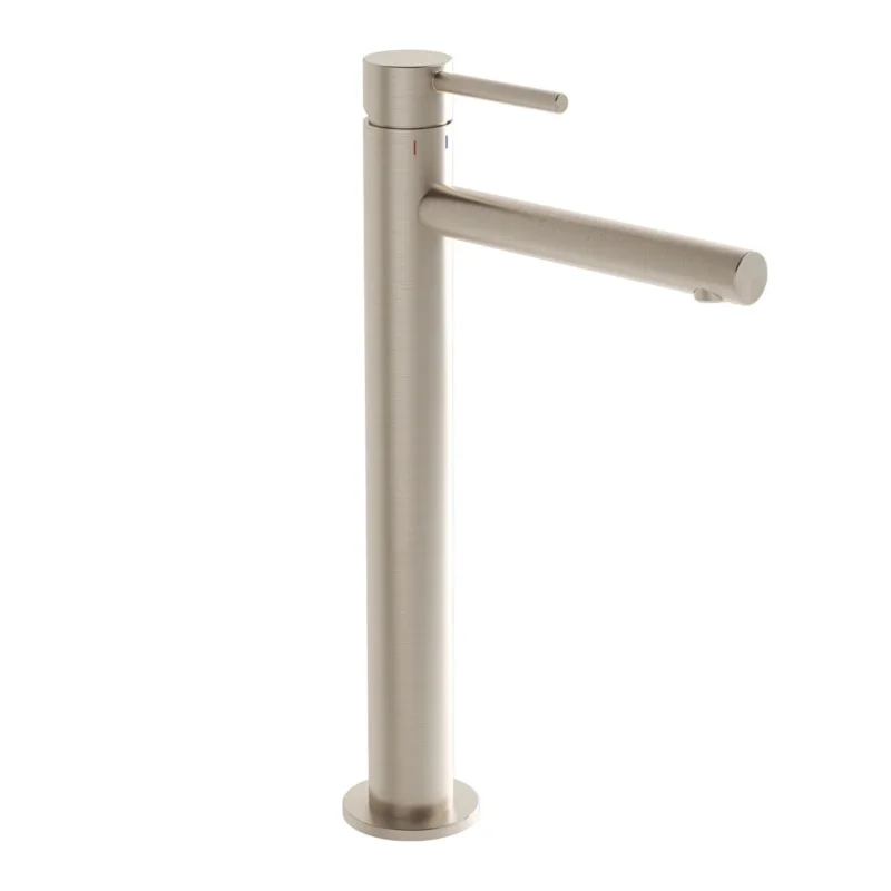 Vitra Origin Lavabo Bataryası Yüksek, Uzun Çıkış Ucu, Fırçalı Nikel - A4255834 - Çanak Lavabo Bataryası
