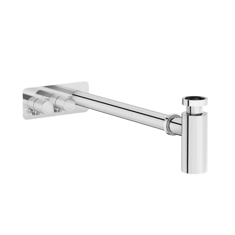 Vitra Origin Lavabo Sifon Seti Asimetrik, Rozetli, Krom - A45156 - Lavabo Sifonu