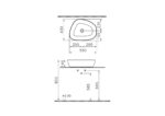 Vitra Outline Asimetrik Çanak Lavabo, 56 cm, Mat Taş Gri - 5991B476-0016 - Çanak Lavabo - 3