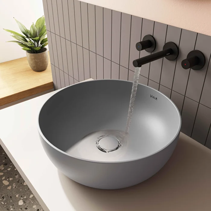 Vitra Outline Yuvarlak Çanak Lavabo, 40 cm, Mat Taş Gri - 5992B476-0016 - Çanak Lavabo - 2