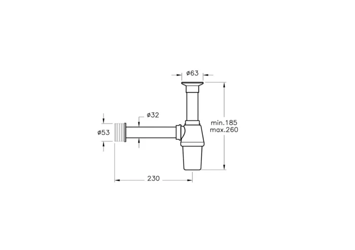 Vitra Plastik Lavabo Sifonu Seti - A45109 - Basmalı Sifon , Gider (Pop-Up) - 1