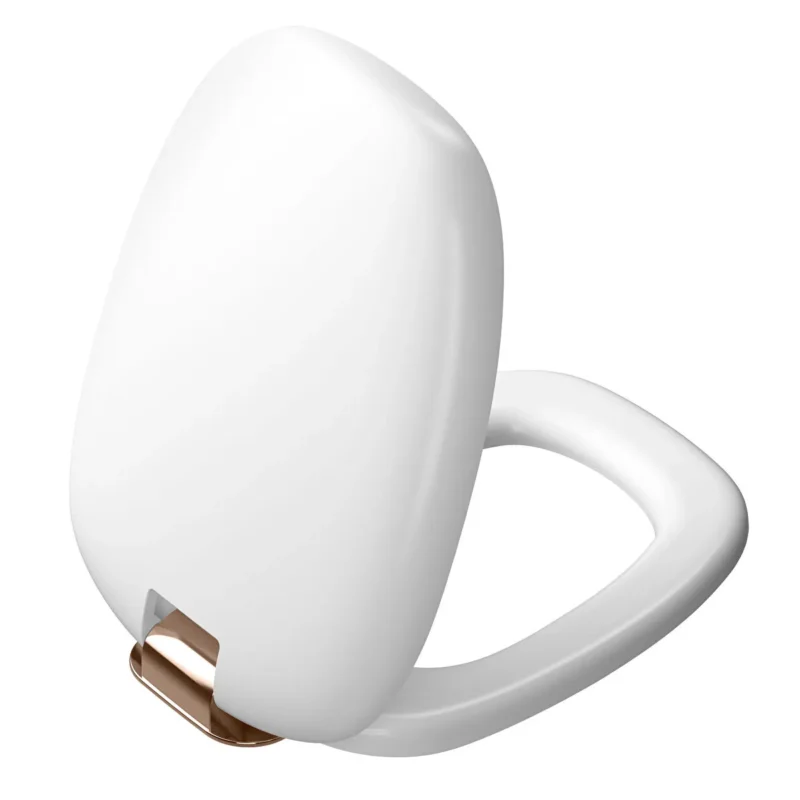 Vitra Plural Klozet Kapağı Duroplast, Üstten Sıkmalı Yavaş Kapanır, Kolay Sök-Tak, Bakır, Metal Menteşeli, Mat Beyaz - 126-401-029 - Klozet Kapağı