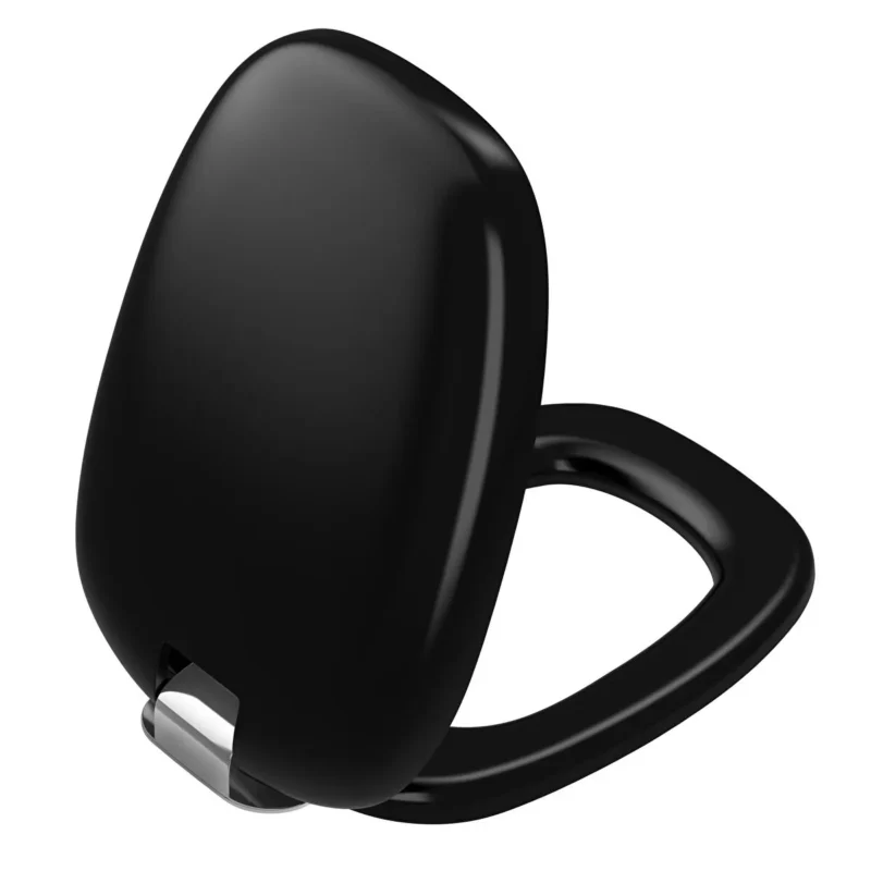 Vitra Plural Klozet Kapağı Duroplast, Üstten Sıkmalı Yavaş Kapanır, Kolay Sök-Tak, Metal Menteşeli, Mat Siyah - 126-483-009 - Klozet Kapağı