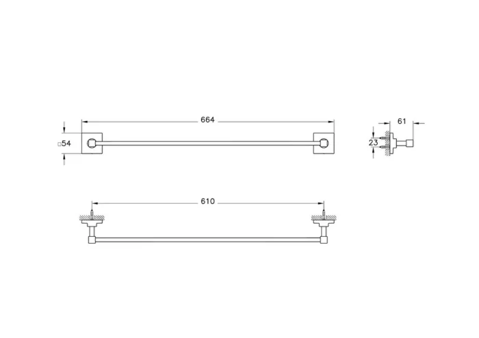Vitra Root Havluluk, Tekli, 60 cm - A4481036 - Havluluk - 1