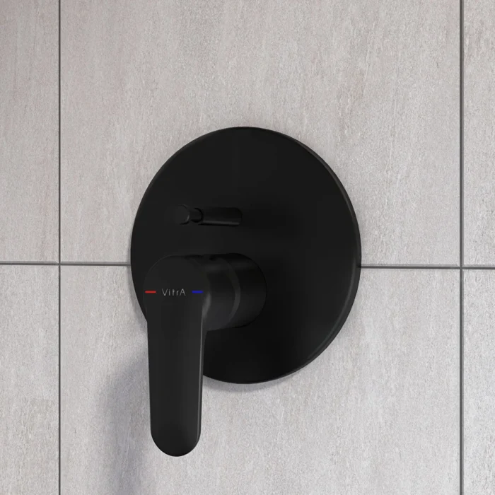 Vitra Root Round Ankastre Banyo Bataryası V-Box Sıva Üstü Grubu, Mat Siyah - A4283036 - Ankastre Banyo Bataryası - 1