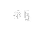 Vitra Root Round Ankastre Duş Bataryası Sıva Üstü Grubu, Krom - A42728 - Ankastre Duş Bataryası - 1