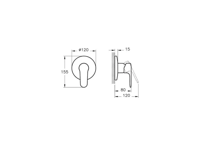 Vitra Root Round Ankastre Duş Bataryası Sıva Üstü Grubu, Krom - A42728 - Ankastre Duş Bataryası - 1
