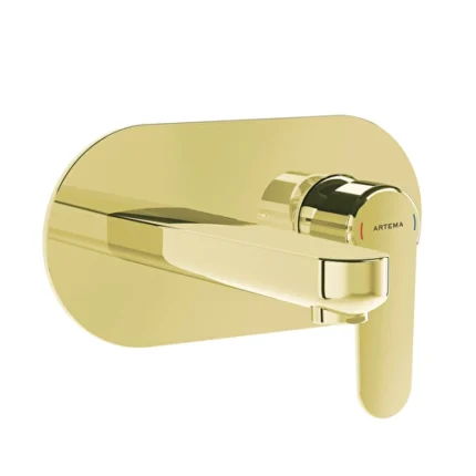 Vitra Root Round Ankastre Lavabo Bataryası Sıva Üstü Grubu, Soft Altın - A4272174 - Ankastre Lavabo Bataryası