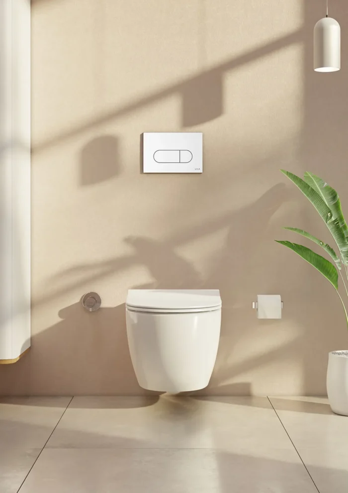 Vitra Root Round Kumanda Paneli, Parlak Beyaz - 740-2200 - Kumanda Panelleri (Gömme Rezervuar Butonları) - 1