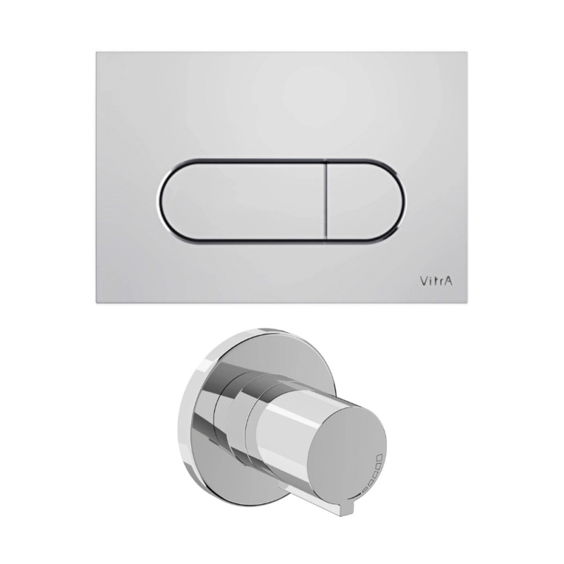 Vitra Root Round Panel Seti, Stop Valf Sıva Üstü Dahil (740-2280+A41461GR)