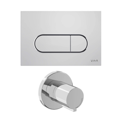 Vitra Root Round Panel Seti, Stop Valf Sıva Üstü Dahil (740-2280+A41461GR) - 800-2031 - İNDİRİMLİ FIRSAT ÜRÜNLERİ, Kumanda Panelleri (Gömme Rezervuar Butonları)