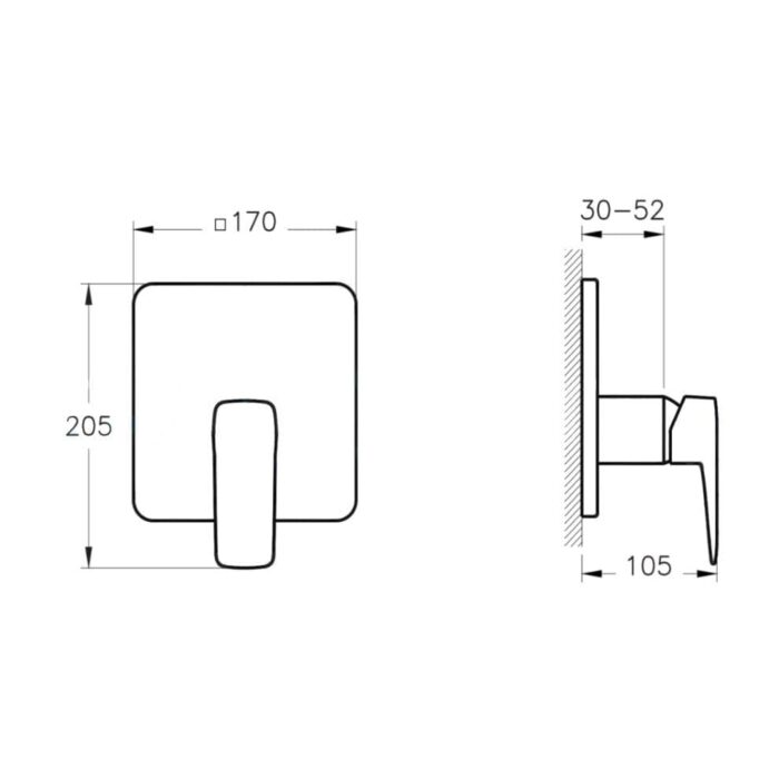 Vitra Root Square Ankastre Duş Bataryası (V-Box, Sıva Üstü Grubu) Soft Bakır - A4282729 - Ankastre Duş Bataryası - 1