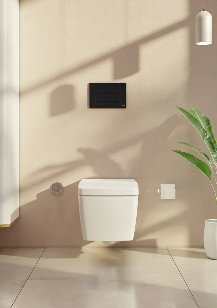 Vitra Root Square Kumanda Paneli Parlak Siyah - 740-2350 - Kumanda Panelleri (Gömme Rezervuar Butonları) - 1