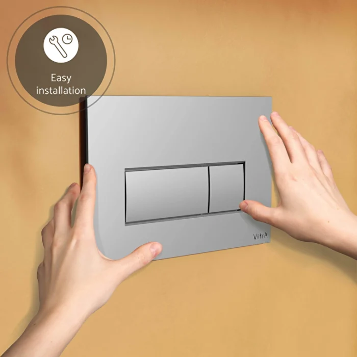 Vitra Root Square Panel Seti, Stop Valf Sıva Üstü Dahil (740-2380+A41461GR) - 800-2032 - Stop Valf, Kumanda Panelleri (Gömme Rezervuar Butonları) - 2