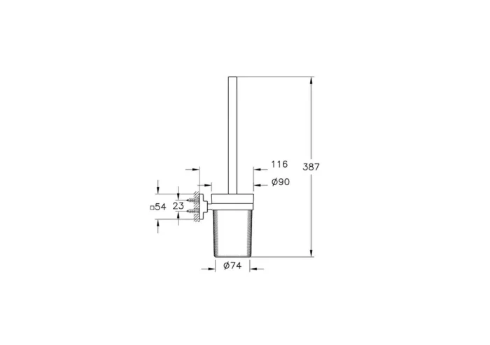 Vitra Root Tuvalet Fırçalığı (Duvardan), Krom - A44811 - Klozet Temizleme Fırçası - 1