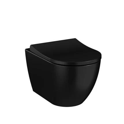 Vitra S60 Asma Klozet SmoothFlush Gizli Montajlı 54 cm, Mat Siyah - 7510B083-0090 - Asma Klozet