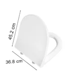 Vitra Sento Klozet Kapağı Slim, Duroplast, Üstten Sıkmalı Yavaş Kapanır, Kolay Sök-Tak, Metal Menteşeli, Mat Beyaz - 130-401R009 - Klozet Kapağı - 2
