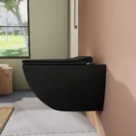 Vitra Sento Klozet Kapağı Slim, Duroplast, Üstten Sıkmalı Yavaş Kapanır, Kolay Sök-Tak, Metal Menteşeli, Mat Siyah - 120-483R009 - Klozet Kapağı - 1