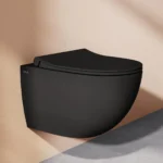 Vitra Sento Klozet Kapağı Slim, Duroplast, Üstten Sıkmalı Yavaş Kapanır, Kolay Sök-Tak, Metal Menteşeli, Mat Siyah - 120-483R009 - Klozet Kapağı - 2