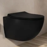 Vitra Sento Klozet Kapağı Slim, Duroplast, Üstten Sıkmalı Yavaş Kapanır, Metal Menteşeli, Mat Siyah - 120-483-009 - Klozet Kapağı - 1
