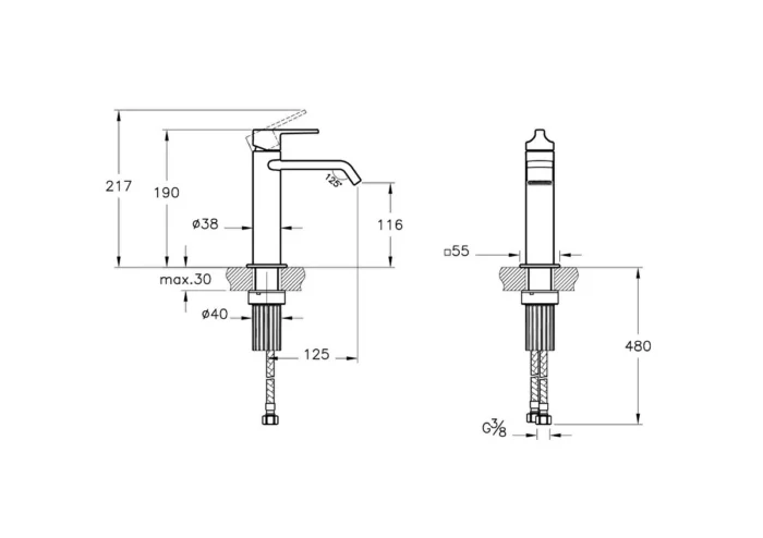 Vitra Suit Lavabo Bataryası Üstten Kumandalı, Soft Bakır - A4281629 - Lavabo Bataryası - 1