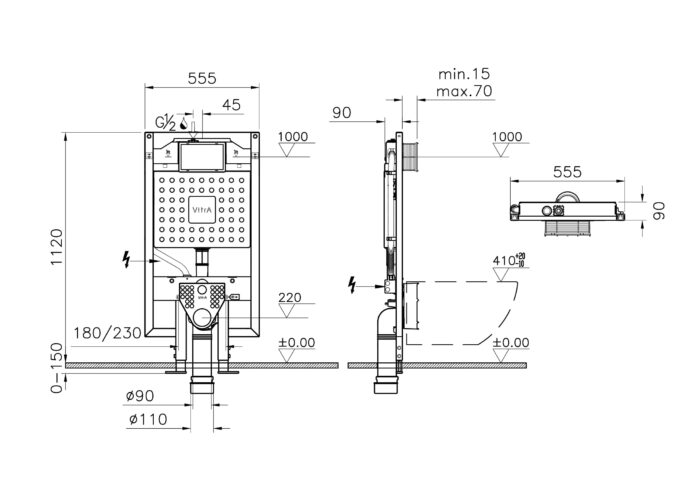 Vitra V8-Fix Prime Gömme Rezervuar Alçıpan Uygulama, 3/6 Litre - 768-5801-01 - Gömme Rezervuarlar - 1