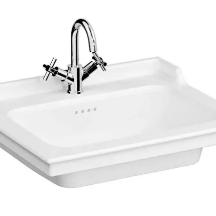 Vitra Valarte Etajerli Lavabo 65x53 cm Taşma Delikli Beyaz - 7801B403-0001 - Etajerli Lavabo
