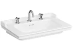 Vitra Valarte Etajerli Lavabo 80x53 cm Üç Armatür Delikli, Su Taşma Delikli, Beyaz - 7802B403-0033 - Etajerli Lavabo