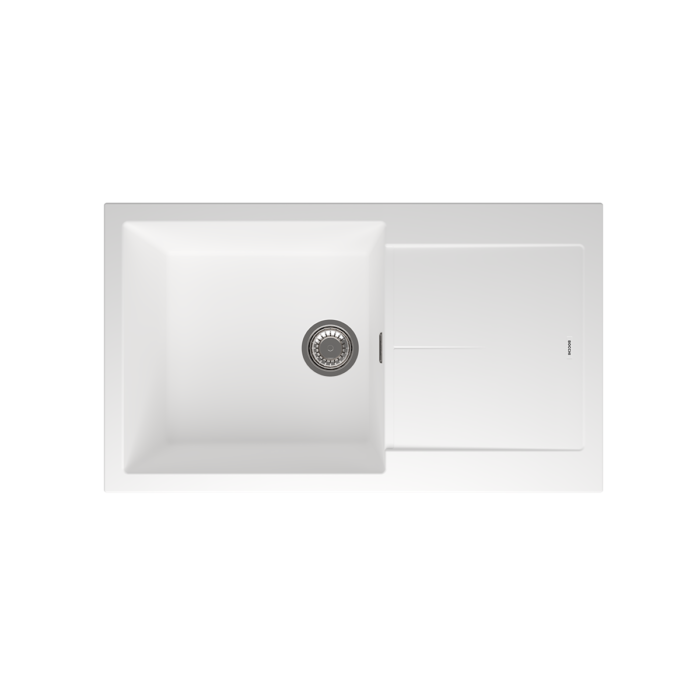 Bocchi Prato 860x500 Tek Gözlü Damlalıklı Bianco Latte - GE-075-8610 - Granit Mutfak Eviyeleri - 1